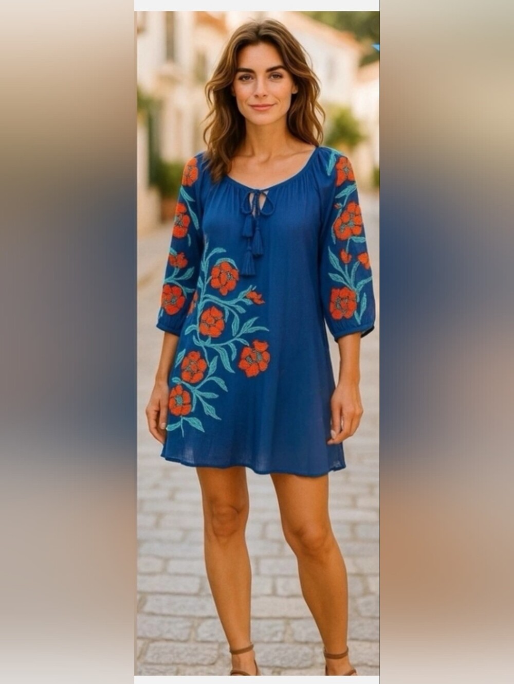 NWOT!Trina Turk Summer Women's Boho Floral Embroidered Beach Resort Mini Dress 4